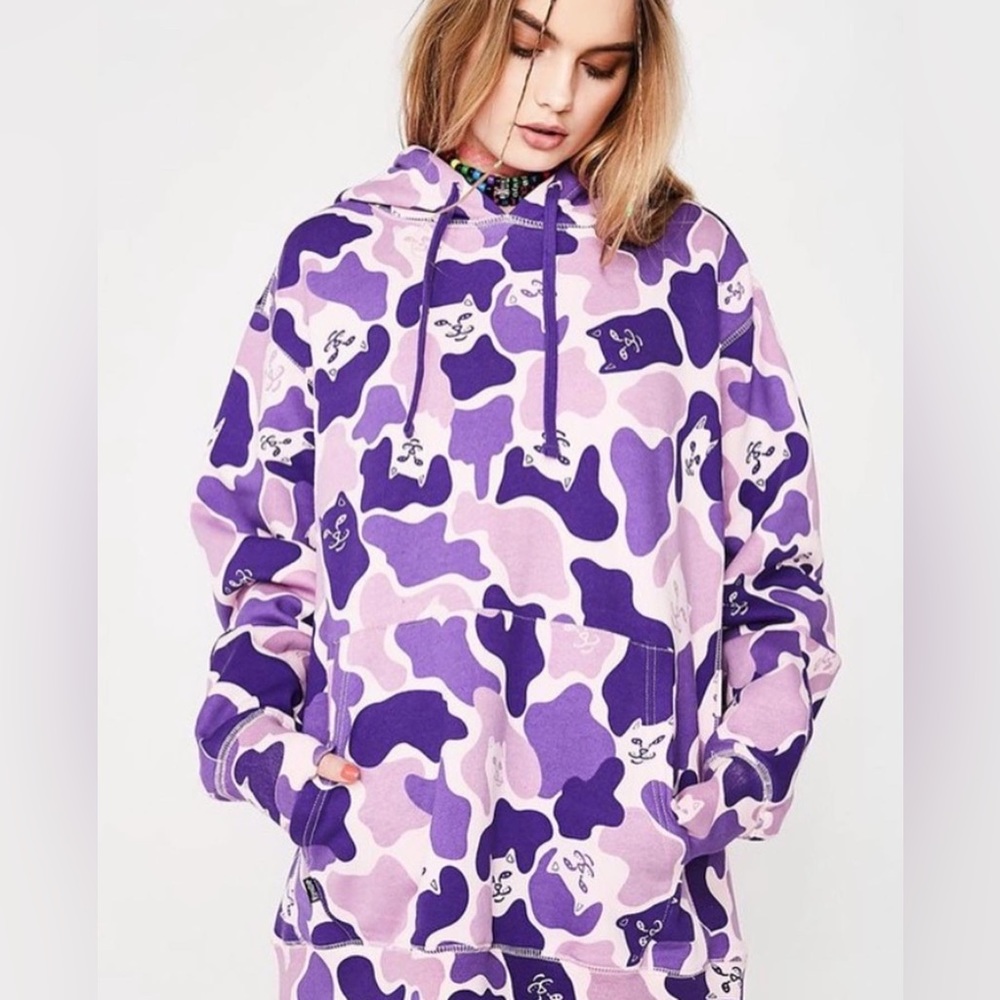 Ripndip Purple Camo Cat Hoodie